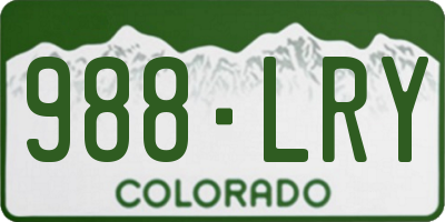 CO license plate 988LRY