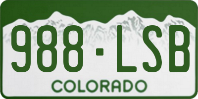 CO license plate 988LSB