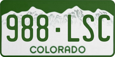 CO license plate 988LSC