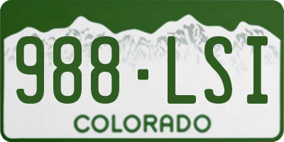 CO license plate 988LSI