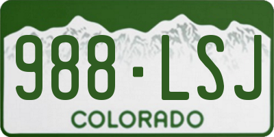 CO license plate 988LSJ