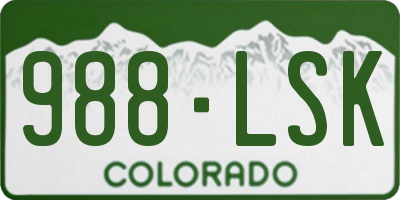 CO license plate 988LSK