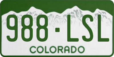 CO license plate 988LSL