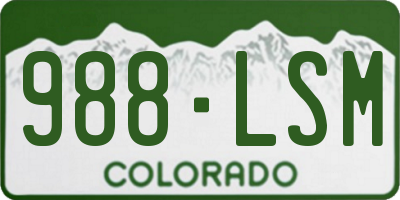 CO license plate 988LSM