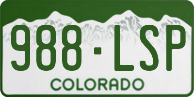 CO license plate 988LSP
