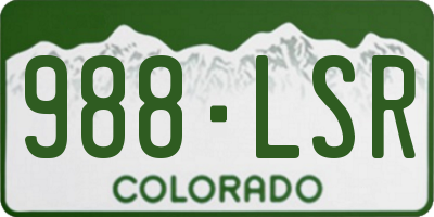 CO license plate 988LSR