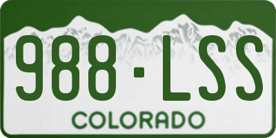 CO license plate 988LSS