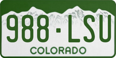 CO license plate 988LSU