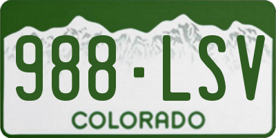 CO license plate 988LSV