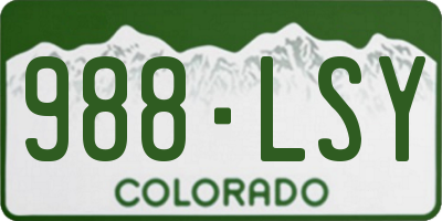 CO license plate 988LSY