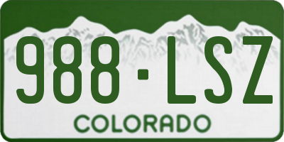CO license plate 988LSZ
