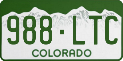CO license plate 988LTC
