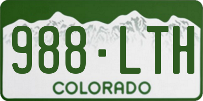 CO license plate 988LTH