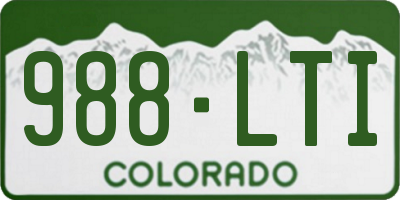 CO license plate 988LTI