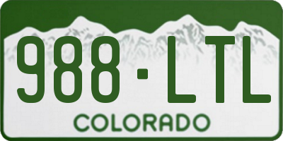 CO license plate 988LTL