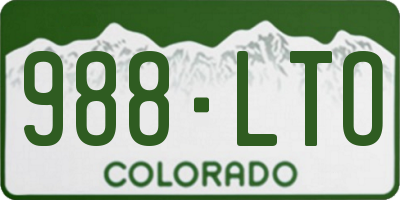 CO license plate 988LTO