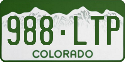 CO license plate 988LTP