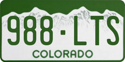 CO license plate 988LTS