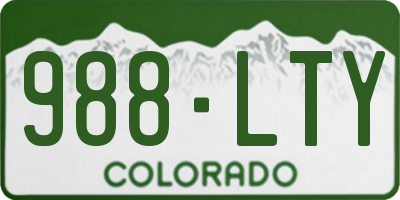 CO license plate 988LTY