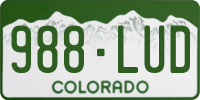 CO license plate 988LUD