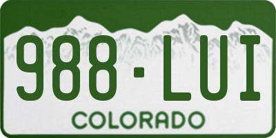 CO license plate 988LUI