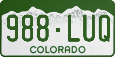 CO license plate 988LUQ
