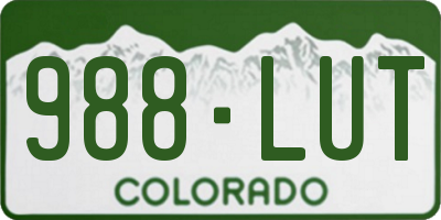 CO license plate 988LUT