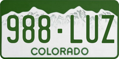 CO license plate 988LUZ