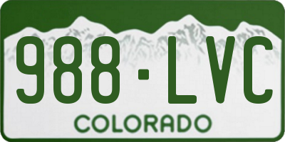 CO license plate 988LVC