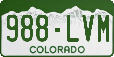 CO license plate 988LVM