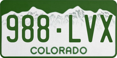 CO license plate 988LVX