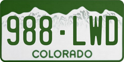 CO license plate 988LWD