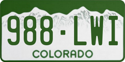 CO license plate 988LWI