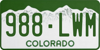 CO license plate 988LWM