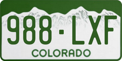 CO license plate 988LXF
