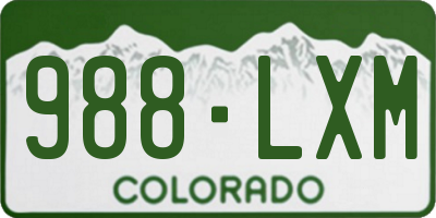 CO license plate 988LXM