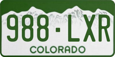 CO license plate 988LXR