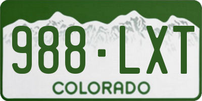 CO license plate 988LXT