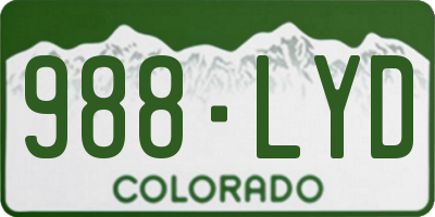CO license plate 988LYD