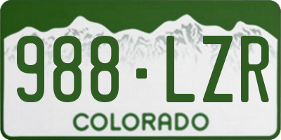 CO license plate 988LZR