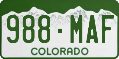 CO license plate 988MAF