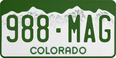 CO license plate 988MAG