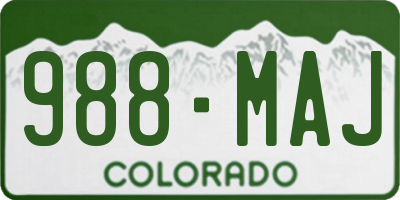 CO license plate 988MAJ