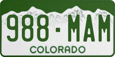 CO license plate 988MAM