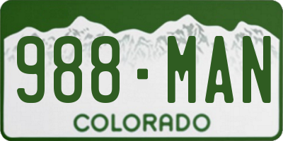 CO license plate 988MAN