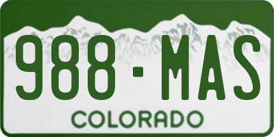 CO license plate 988MAS