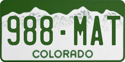 CO license plate 988MAT