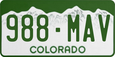 CO license plate 988MAV