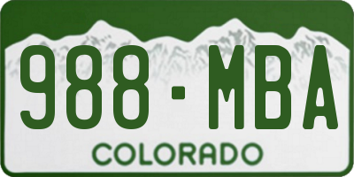 CO license plate 988MBA