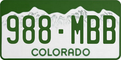 CO license plate 988MBB